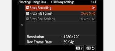 Product image of the UI screen showing the Proxy recording settings