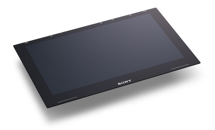 The 10.1" (25.7cm) Mobile ES™ High-Resolution Digital Media Receiver with a close up on the Gapless Anti-glare Capacitive Touchscreen.