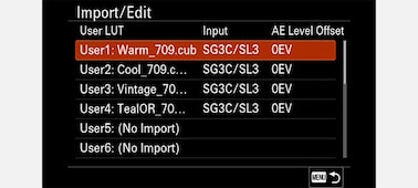Product image of the UI screen showing recording formats